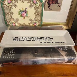 Pottery Barn Catchall Tray – Inspirational Quote by Ralph Waldo Emerson New